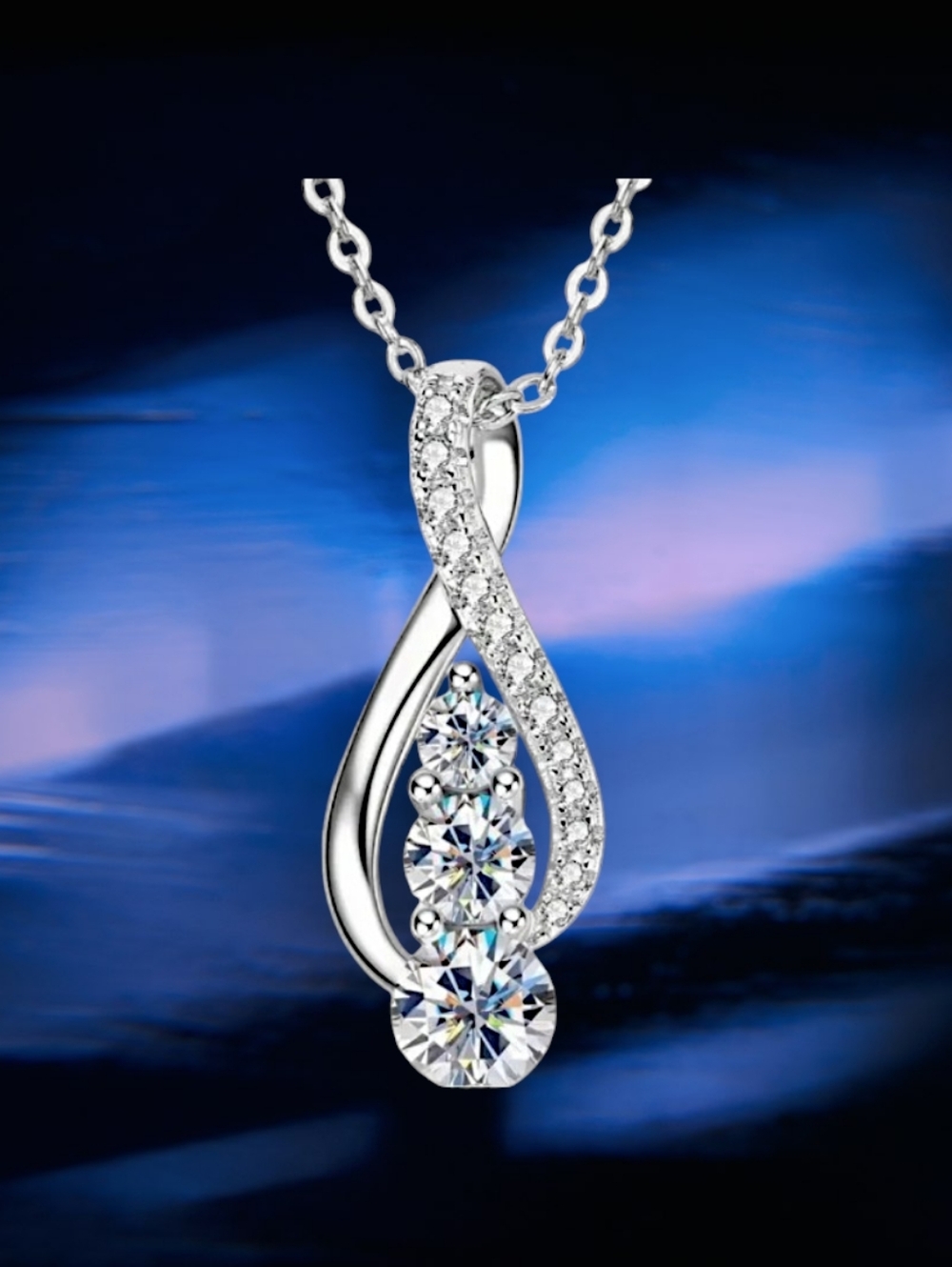 Music Cleft Rhinestone Pendant